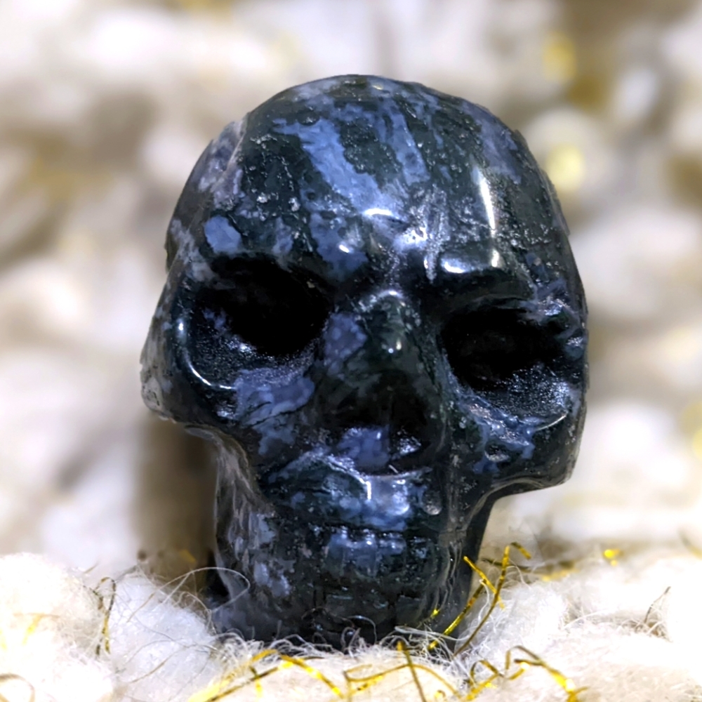 Sapphire Corundum Crystal Skull Gemstone Mineral Witch Goth Boho Festival Hippie